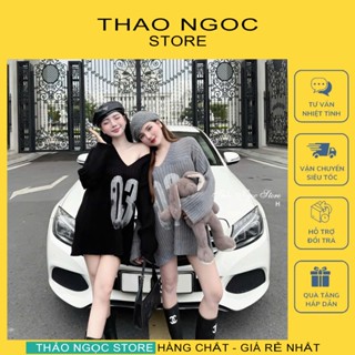 Áo len nữ tay dài form rộng cổ tim trễ vai số 03 giấu quần! (có sẵn,hình thật) THẢO NGỌC STORE