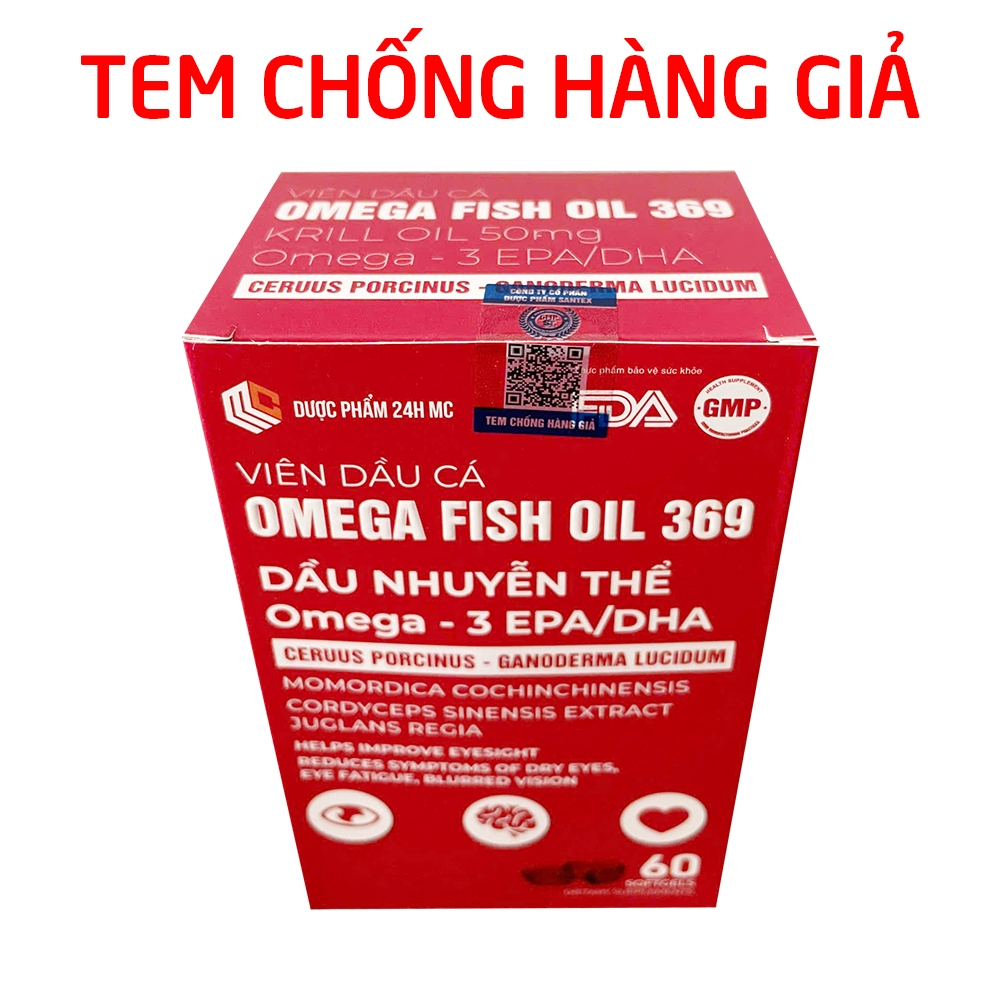 Viên dầu cá nhuyễn thể Omega 369 EPA DHA bổ não sáng mắt, khỏe tim mạch - 60 viên