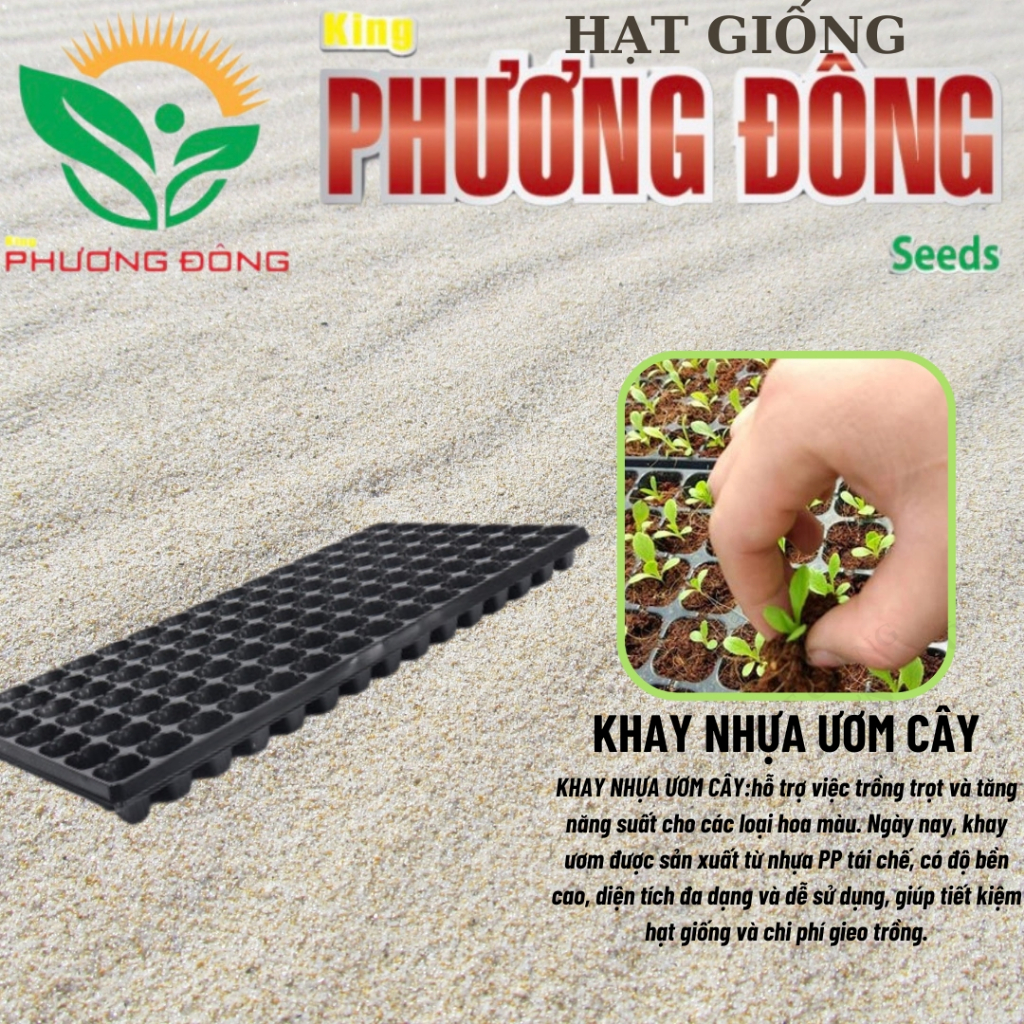 Khay Ươm Hạt Giống 32-50-72-105-128-200 lỗ - Nhựa dày, chịu nhiệt, phù hợp ươm: rau cải, xà lách, rau ăn lá