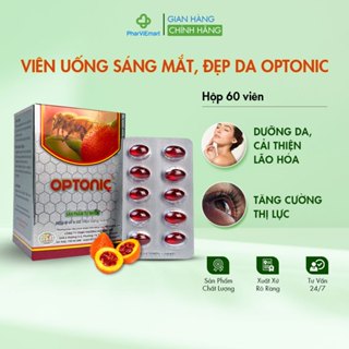 Viên Uống Dầu Gấc Sữa Ong Chúa Optonic Giúp Sáng Da, Giảm Khô, Mỏi Mắt (Hộp 60viên)