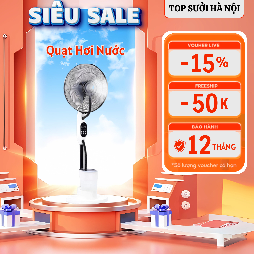 Quạt Hơi Nước NANOMAX QN 09, Phun Sương ION Âm Màn Hình LED- 2,8L 3 Tốc Độ Chế Độ Gió,Công Suất 75W,