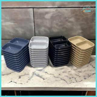 [Kho Sỉ] COMBO 10 Khay Nước Chấm 2 Ngăn (9 x 7cm) Nhựa Melamine nhiều màu - HùngHome
