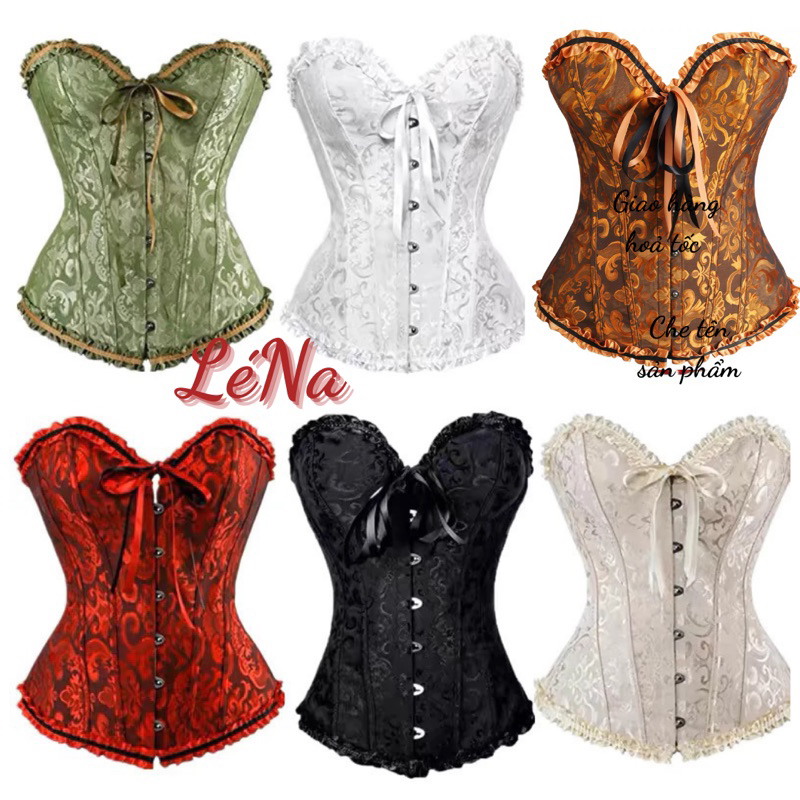 (Đủ màu) Áo Corset Ren Hoa Định Hình Gợi Cảm Quảng Châu
