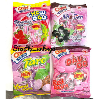 Kẹo Chew Candy Taro Hải Hà vị nho đen, dâu, đậu đỏ, khoai môn Gói 90g