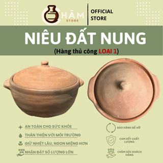 Niêu đất nung, nồi đất nung, niêu cơm, niêu kho cá gốm Chăm Bàu Trúc (có sll)