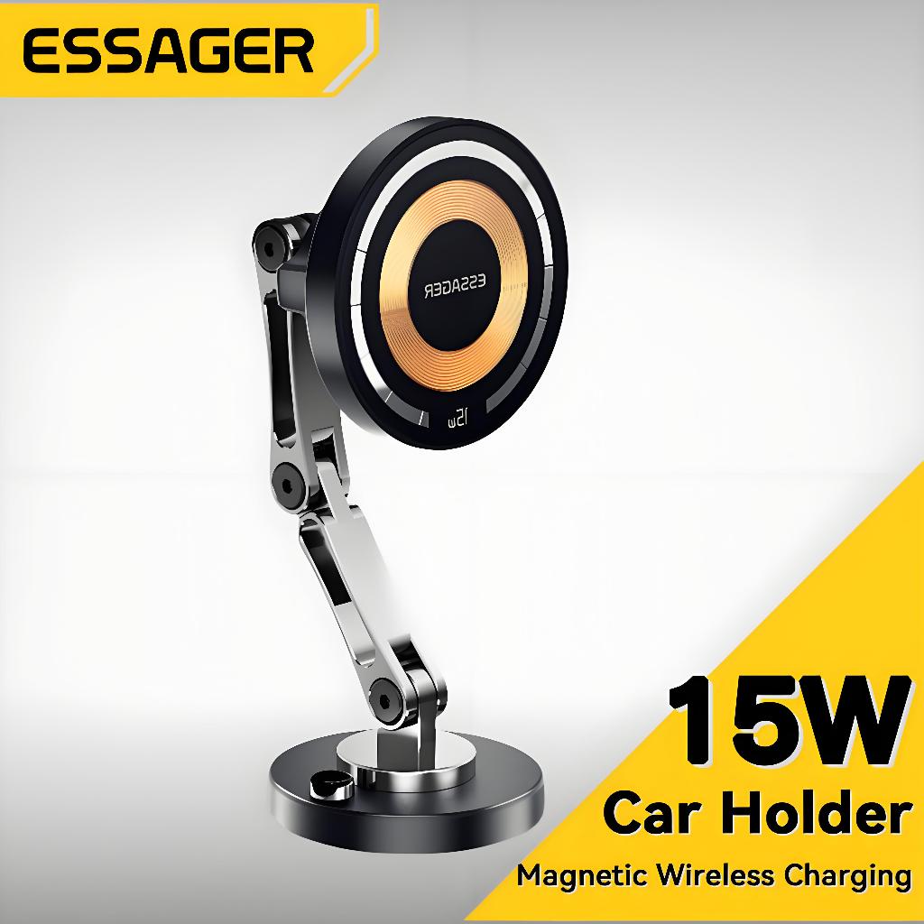 ESSAGER Wireless Phone Stand Charger Magnet Inhaler Bộ Sạc Nhanh Bản Cao Cấp15Wcó từ tính cho xe hơi