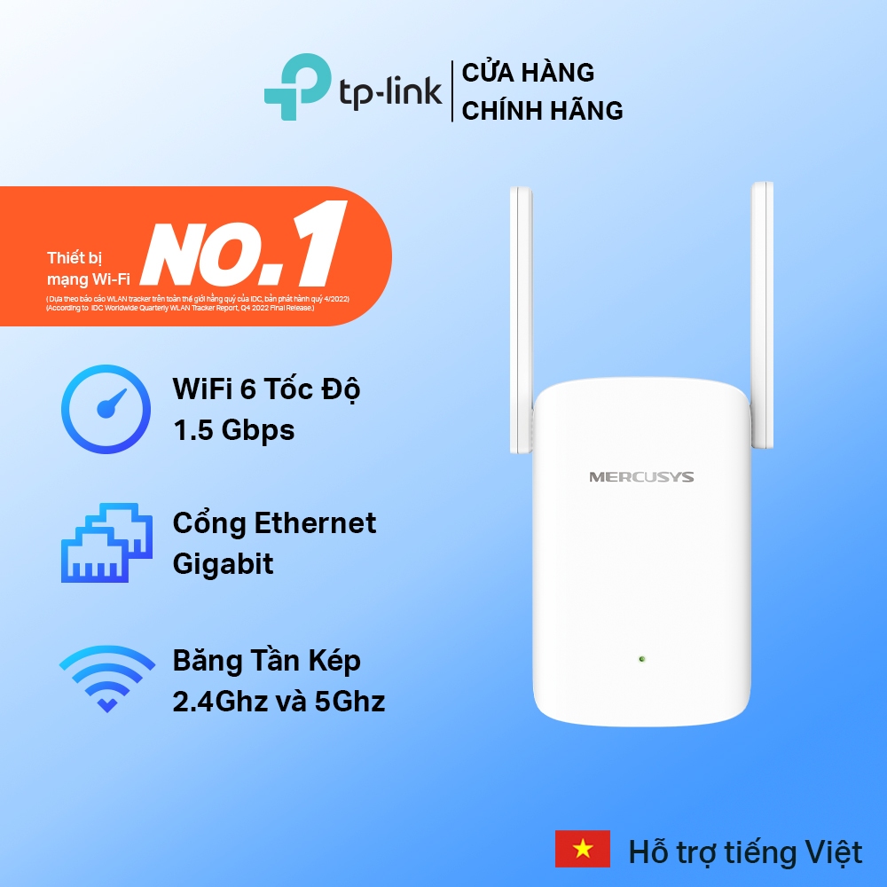 [Hỏa tốc] Bộ mở rộng sóng Wi-Fi 6 Mercusys ME60X AX1500 | Tăng Cường Và Mở Rộng Sóng Wi-Fi