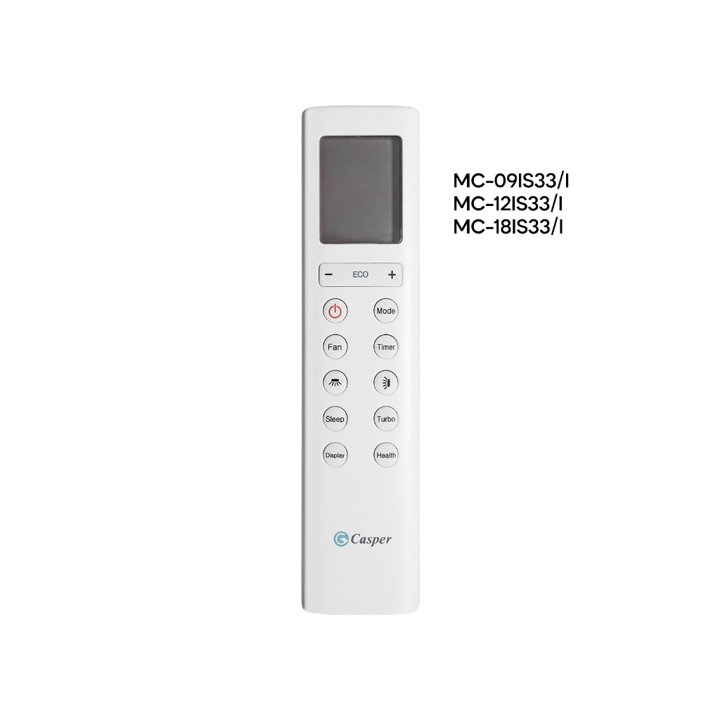 Điều khiển/ Remote Máy lạnh/ Điều hòa Casper - Dùng cho MC-09IS33/ MC-12IS33/ MC-18IS33 - Bảo hành 1