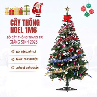    HỎA TỐC   Cây Thông Noel 1m6 1m5 Tán Dày Kèm Phụ Kiện Trang Trí Giáng Sinh Cực Đẹp Hàng Việt Nam Cao Cấp. 