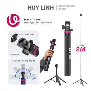 Chân tripod gắn đèn Ulanzi MT-89 chân đèn cao 2M tích hợp tấm Plate tháo nhanh chính hãng