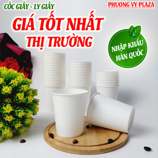 50 cốc giấy - ly giấy trắng dùng 1 lần NHẬP KHẨU HÀN QUỐC cao cấp