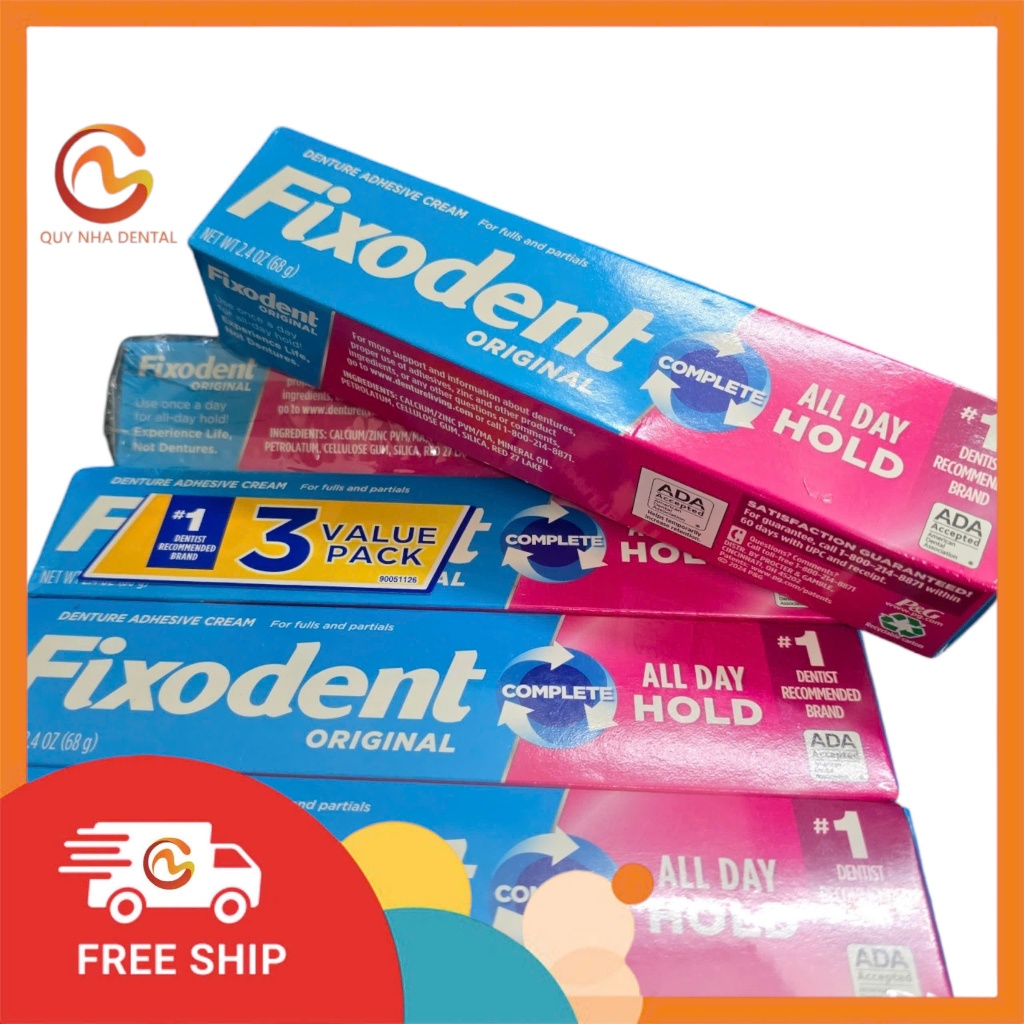 Keo dán hàm giả Fixodent 68g