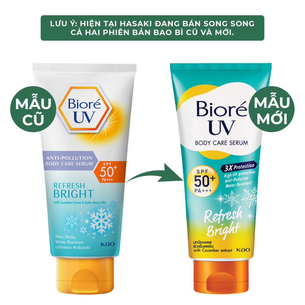 [DAILY] Serum Chống Nắng Dưỡng Thể Kháng Bụi Bioré Dưỡng Ẩm Sâu Sáng Mịn Mát Lạnh SPF 50+/PA+++ Hasaki | BigBuy360 - bigbuy360.vn