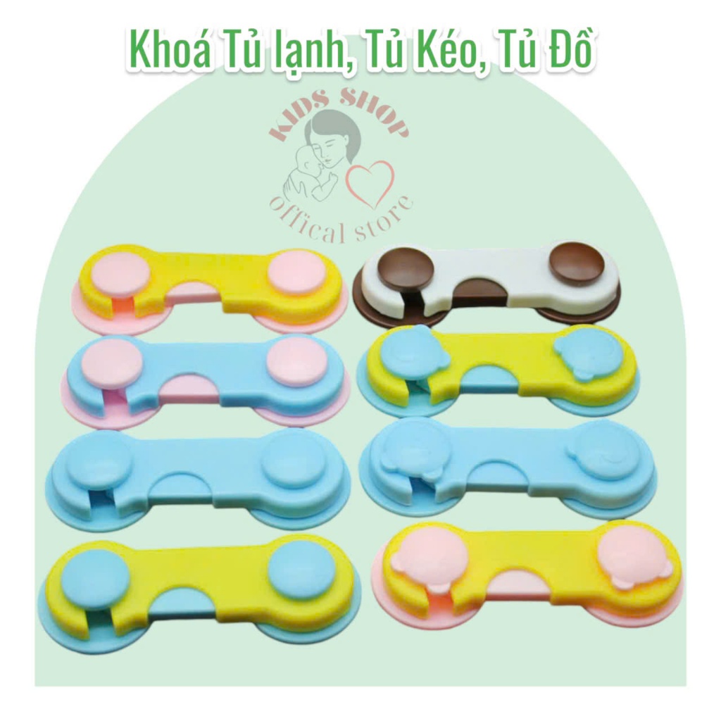 Khóa Chốt Cài Tủ Lạnh, Tủ Đồ, Ngăn Kéo Chống Kẹp Tay An Toàn Cho Bé