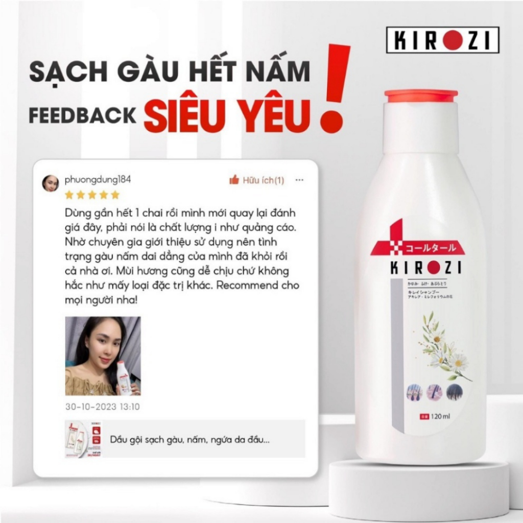 Dầu gội gàu nấm KIROZI Nhật Bản - Dầu KIROZI thành phần tự nhiên giúp cải thiện nấm ngứa, sạch gàu da đầu - QUINN BEAUTY