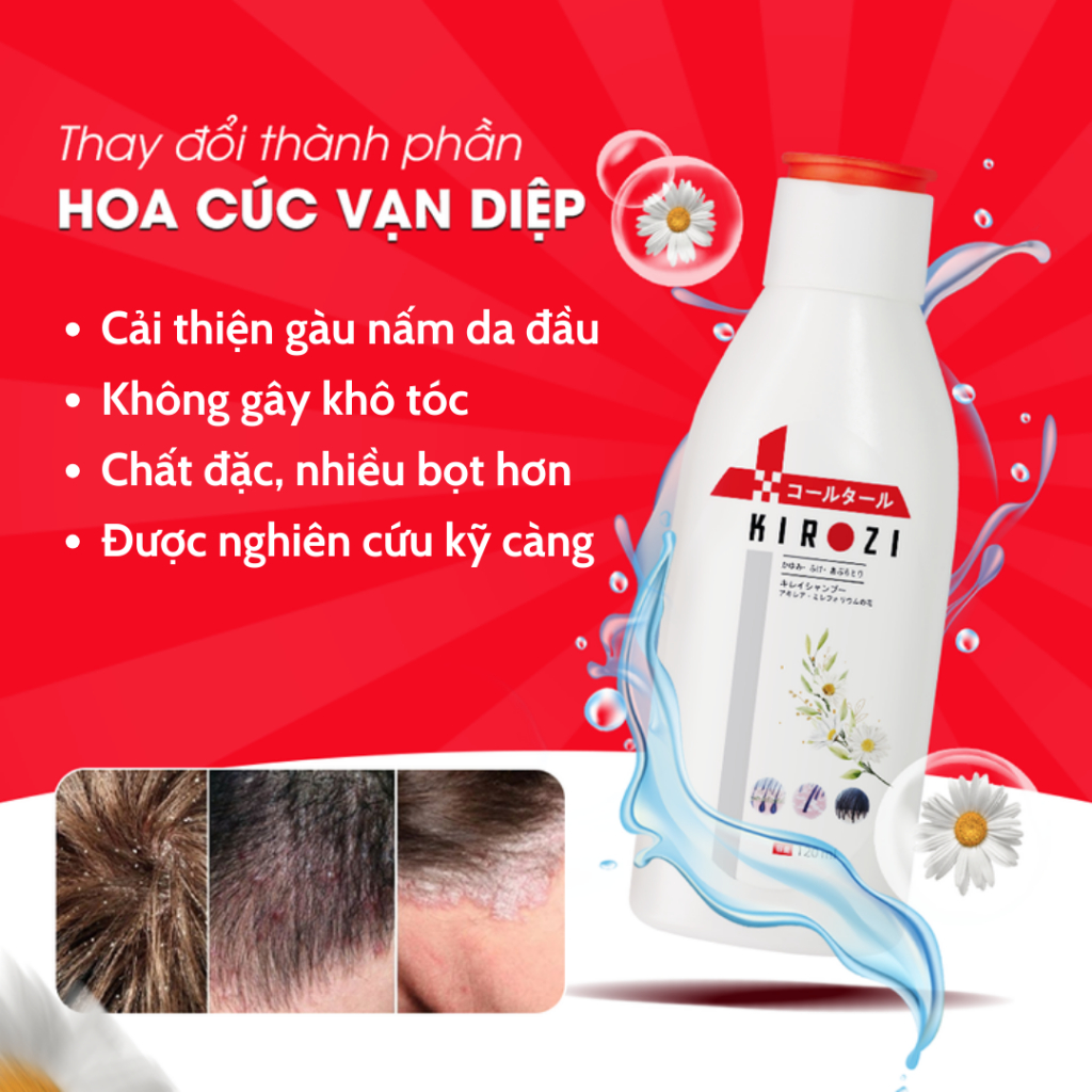 Dầu gội gàu nấm KIROZI Nhật Bản - Dầu KIROZI thành phần tự nhiên giúp cải thiện nấm ngứa, sạch gàu da đầu - QUINN BEAUTY