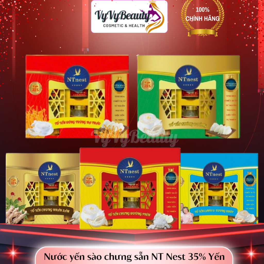 Nước yến sào chưng sẵn NT Nest 35% Yến [ 5 vị ]