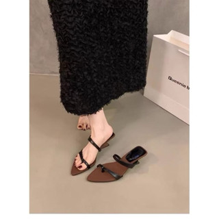 DÉP NỮ QUAI XỎ NGÓN KIỂU BASIC CAO 5CM - Gót Phong cách thanh lich chất si Da lộn Cao Cấp