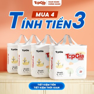Tã bỉm TOPGIAKIDS pH<7 hỗ trợ kháng khuẩn, đai chun đệm mây mềm mại an toàn cho da bé