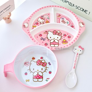 🌸[ HELLO KITTY HỒNG DÂU TÂY ] CHÉN BÁT TÔ DĨA LY CỐC