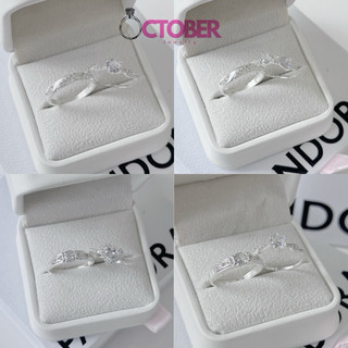   TẶNG KÈM HỘP DA   Nhẫn đôi OCTOBER JEWELRY - Tổng hợp các mã nhẫn đôi cao cấp thiết kế đơn giản dễ Bạc thật 