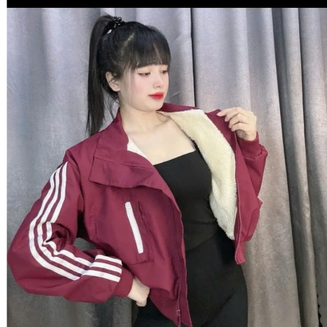 Áo khoác gió lót lông Nữ cổ cao viền thể thao thích hợp cho các bạn cao < 1m62 , nặng < 58kg shop Long