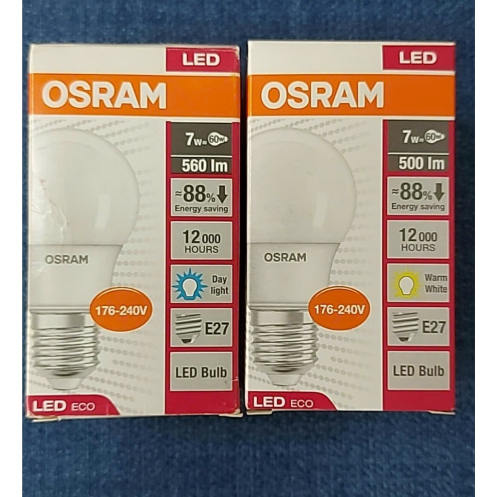 [Hàng chính hãng Osram] - Bóng đèn Led Eco OSRAM 7W 560lm E27 ánh sáng trắng - vàng