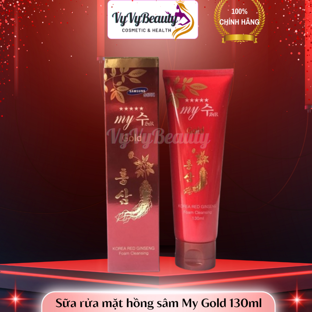 Sữa rửa mặt Hồng sâm Hàn Quốc My Gold [Hàng chuẩn nắp đỏ]