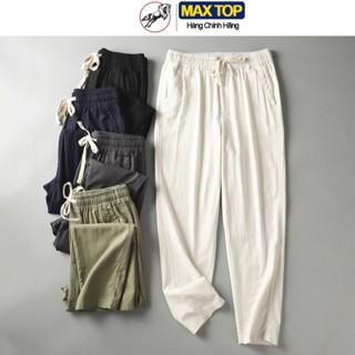 Quần Đũi Dài Nam  MaxTop, chất đũi linen sợi tre cao cấp,form suông ống rộng mềm mịn.