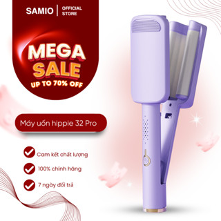 Máy Uốn Tóc Xoăn Sóng Nước Hippie 32 Pro 2025 3 Trục Lọn To Cao Cấp, Máy Làm Xoăn Sóng Nước Chỉnh Nhiệt Tạo Kiểu - Samio