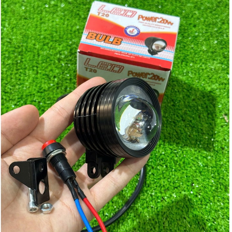 Đèn LED trợ sáng L4 bi cầu 2 màu T20.Tặng full phụ kiện như hình