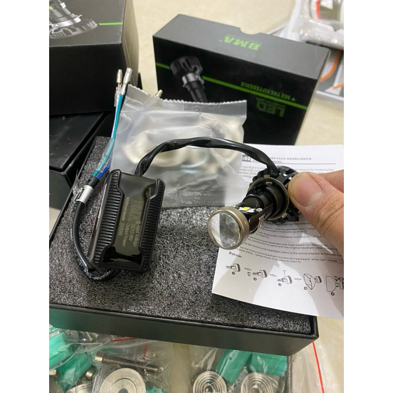 Bi cầu mini BMA Chân M5 gắn wave nhỏ , dream, cup