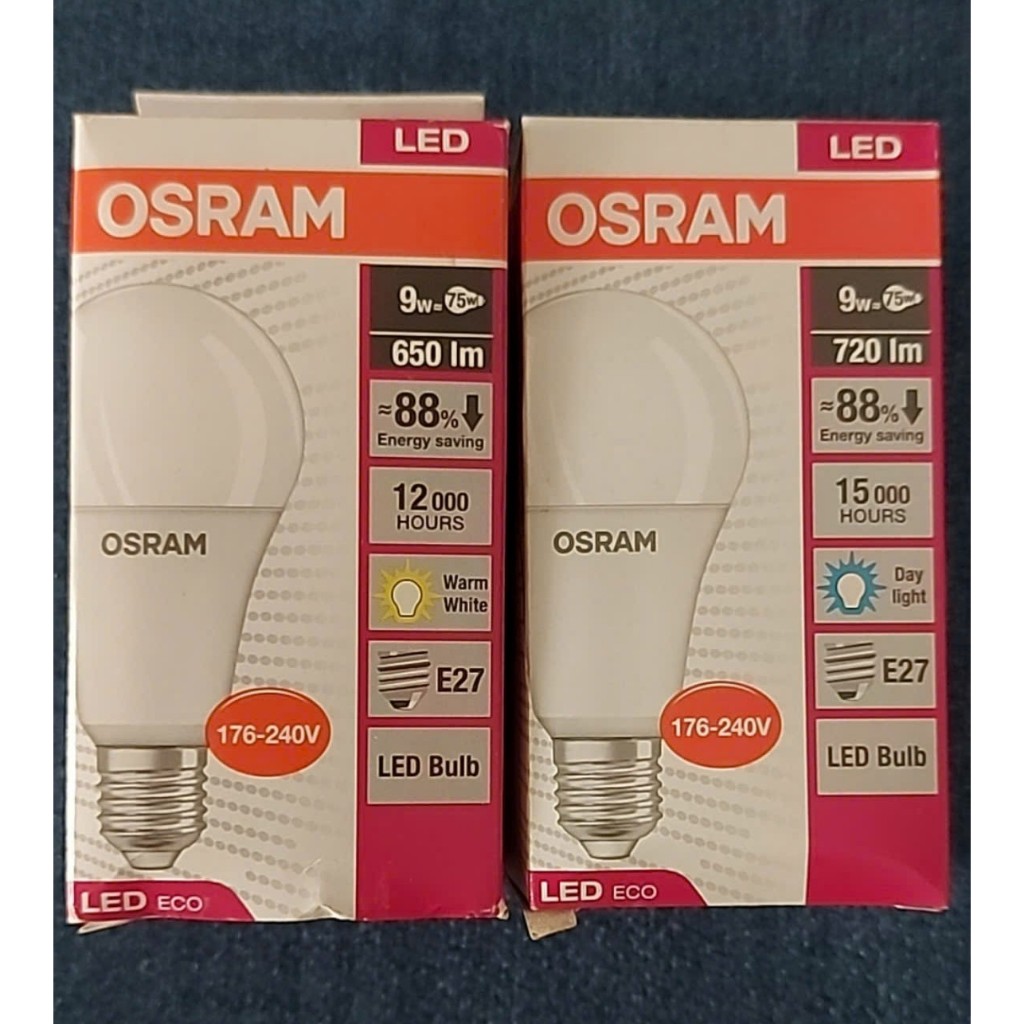 [Hàng chính hãng Osram] - Bóng đèn Led Eco OSRAM 9W 720lm E27 ánh sáng trắng - vàng