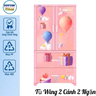 💝Tủ nhựa duy tân Wing 2 Cánh - 2 Ngăn Hồng 💝 Nhuaduytan.store 💝