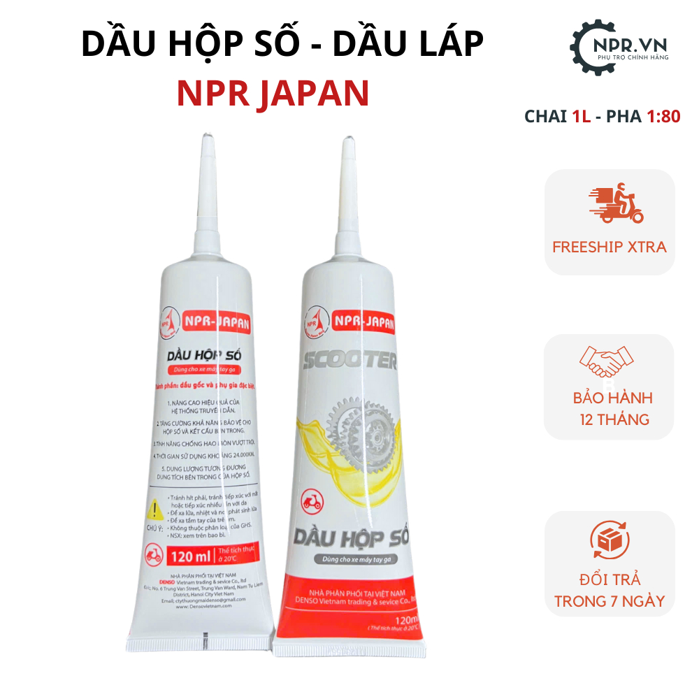 Nhớt hộp số, nhớt láp xe tay ga cao cấp NPR Scooter 120ml - dùng cho tất cả xe tay ga Honda,Yamaha