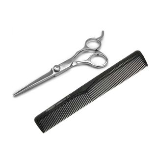 Combo 2 kéo + lược tỉa tóc + áo trùm cắt tóc