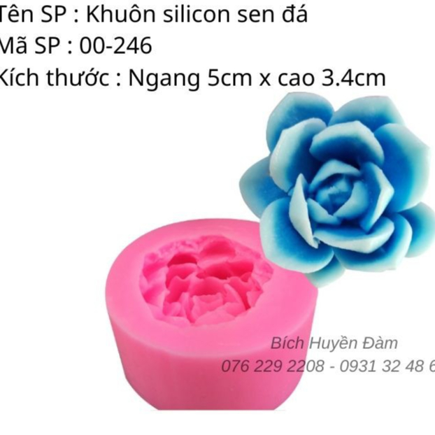 khuôn silicon hình sen đá 246
