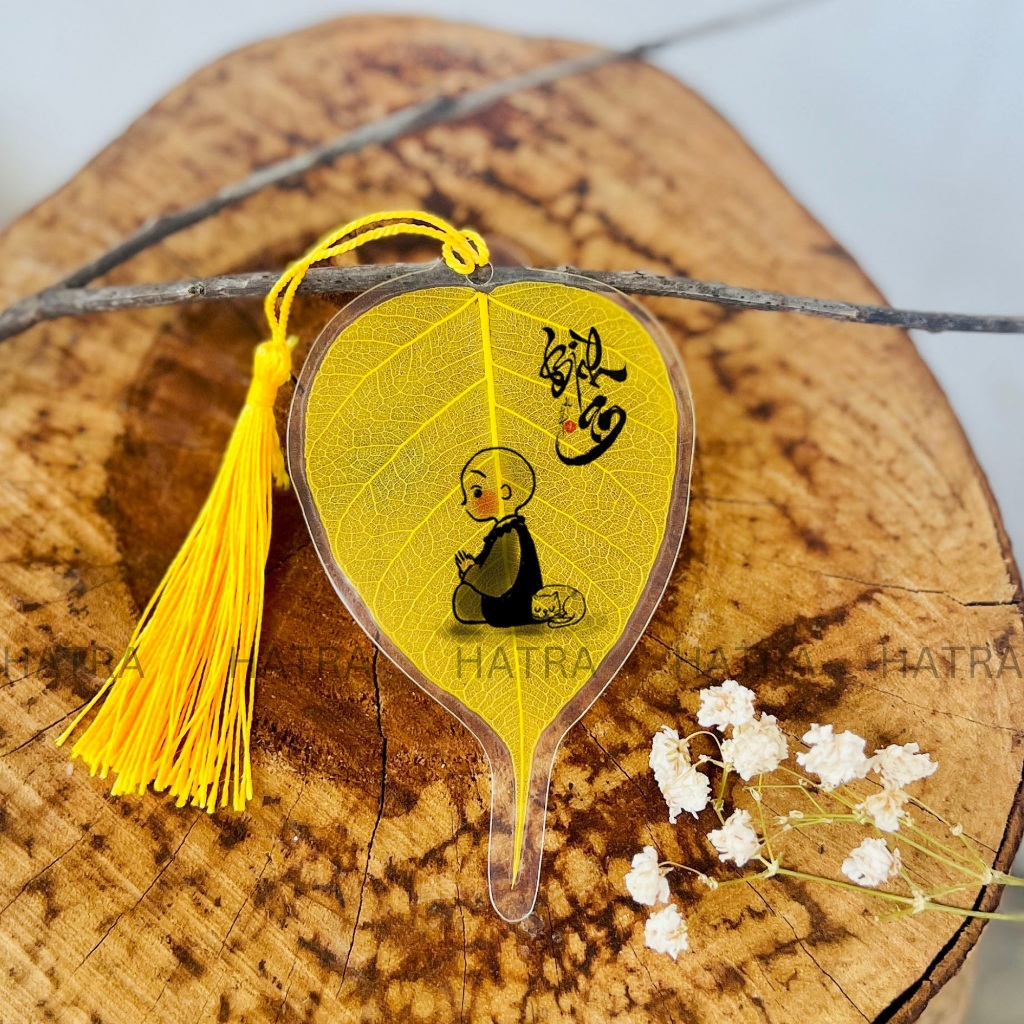 Lá Bồ Đề Bình An - Chú Tiểu Bình An (Mẫu 7) (Cầu Bình An – May mắn, Ốp điện thoại) - - Quà Tặng Ý Ng