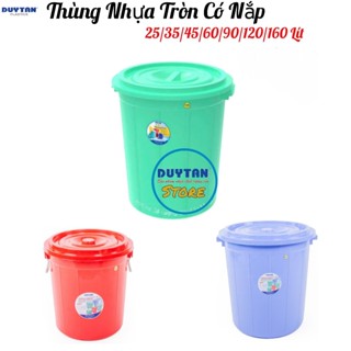 [ Rẻ Nhất ]💝 Thùng nhựa tròn có nắp đựng nước Duy Tân 25-35-45-60-90-120-160 Lít , Xô Nước Có Tay Cầm 💝 Nhuaduytan.Store