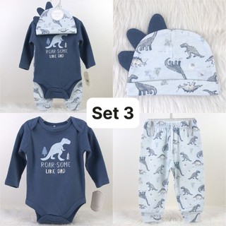 Set bodysuit bộ liền thân dài tay dài quần cho bé siêu ấm áp