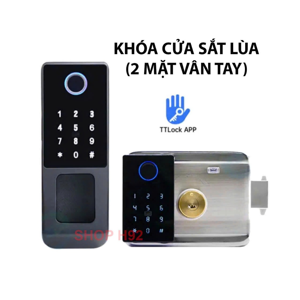 [Chống nước] Khoá vân tay cửa sắt lùa TTlock có tiếng Việt 100% (2 mặt app)