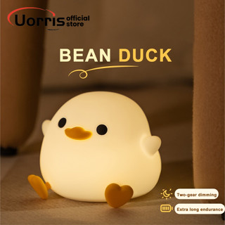 Dễ Thương Vịt Đậu LED Đèn Ngủ Hoạt Hình USB Sạc Đèn Silicon Cho Trẻ Em Có Cảm Biến Cảm Ứng Thời Gian Ngủ Phòng Ngủ Đèn
