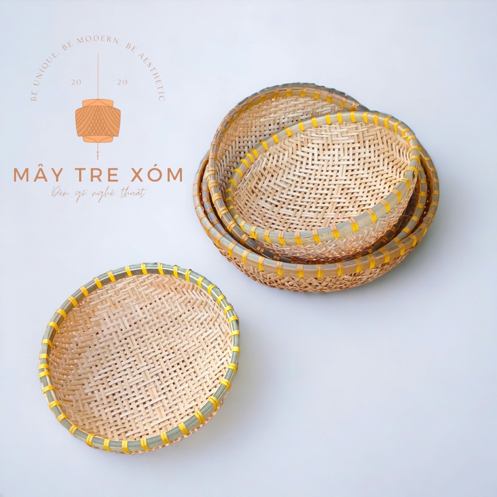 Rổ tre, rá tre, rổ mây tre đan đựng trái cây, rau củ quả