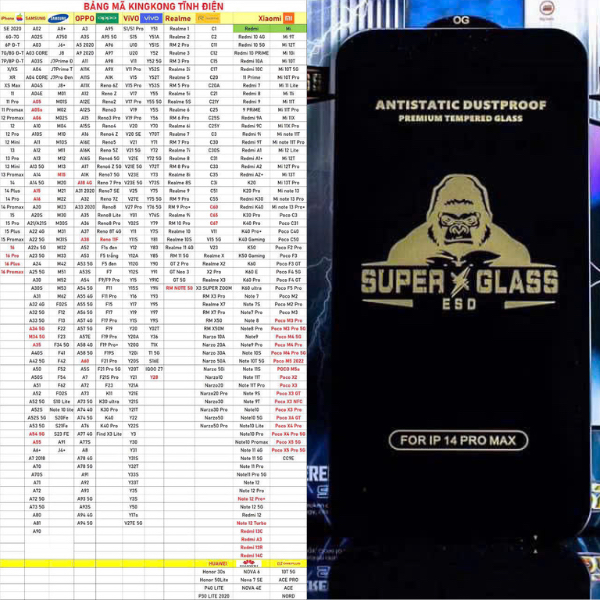 Kính cường lực Samsung A33 5g kingkong tĩnh điện (Combo hộp 10 chiếc)