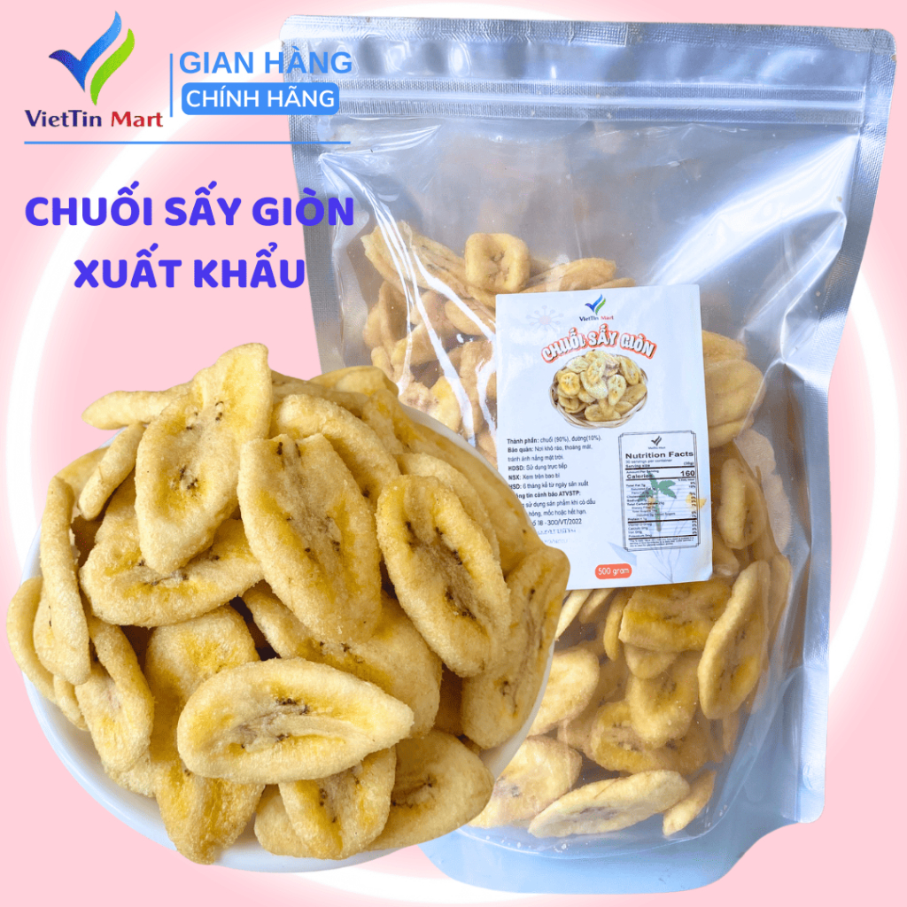 Chuối Sấy Giòn Viettin Mart 500G