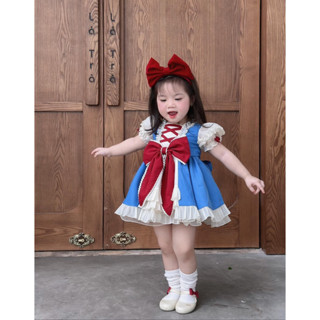 [Hàng chính chủ] Váy đầm bạch tuyết kèm quần tặng bờm cho bé gái mẫu mới nhất