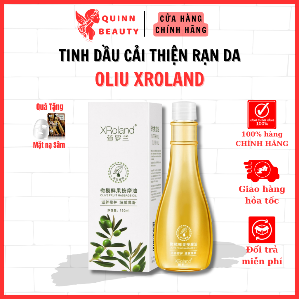 Tinh dầu Oliu Xroland giúp cải thiện rạn da, hỗ trợ da săn chắc đàn hồi cho các mẹ bầu, làm mờ vết nhăn - QUINN BEAUTY