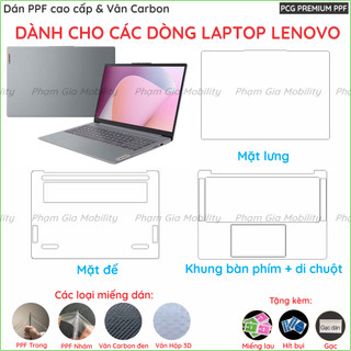 Combo PPF & Skin Carbon mặt lưng ,mặt bàn phím, mặt đế Laptop Lenovo Legion Gaming Ideapad Thinkbook Thinkpad Yoga Flex