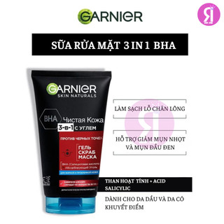 Sữa Rửa Mặt Garnier NGA 3IN1 200ml làm sạch da, tẩy tế bào chết kết hợp mặt nạ