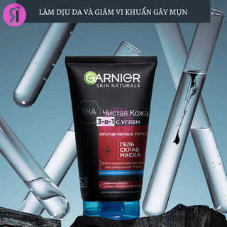 Sữa Rửa Mặt Garnier NGA 3IN1 200ml làm sạch da, tẩy tế bào chết kết hợp mặt nạ